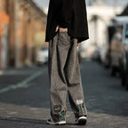 New Men's Y2K Flower Printed Baggy Jeans 2026 Streetwear American Casual Denim Wide-leg Pants Hombre Vintage Straight Trousers