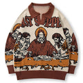 Vintage Oversized Men Sweaters Streetwear Harajuku Hip Hop Sweaters knit Jumpers Casual Loose Retro Y2K Sweaters Knitwear