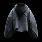 Aesthetic Contrast Stitching Creative Foam Printing Fashion Casual Hoodie High Street Harajuku Hip Hop Rock Long Sleeve Pullover