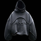 Aesthetic Contrast Stitching Creative Foam Printing Fashion Casual Hoodie High Street Harajuku Hip Hop Rock Long Sleeve Pullover